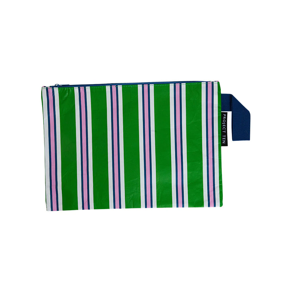 Cabana Stripe Zip Pouch