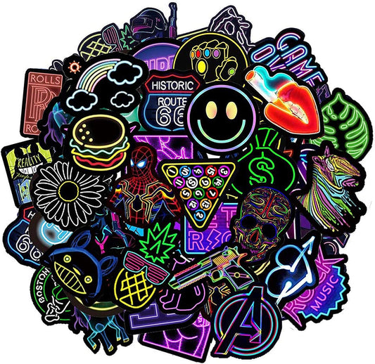 Neon Stickers Pack - 50pcs