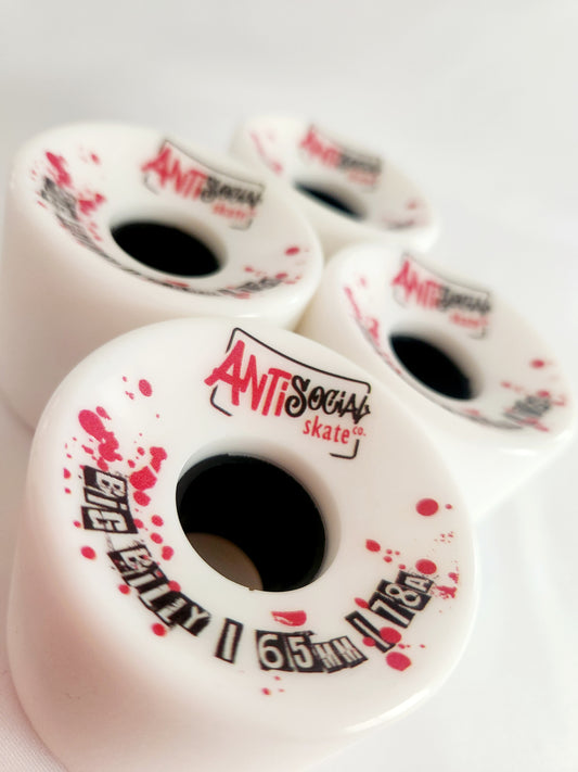 AntiSocial Skate Co. 4 x Big Billy Wheels 65x50mm - WHITE